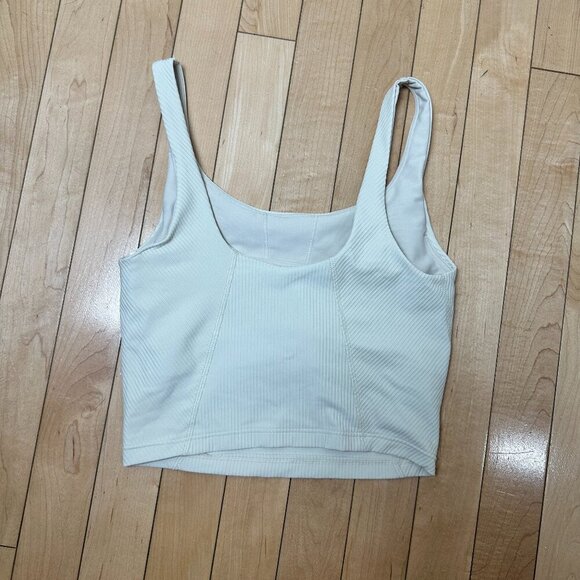 OLD NAVY ACTIVE Powersoft Sports Bra Tank Top Size XS Cream Ribbed - Picture 6 of 7